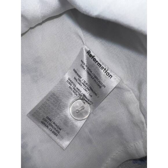 Reformation Eloise Linen Square Neck Tank Top Orlaya Medium A004686 - Picture 9 of 10